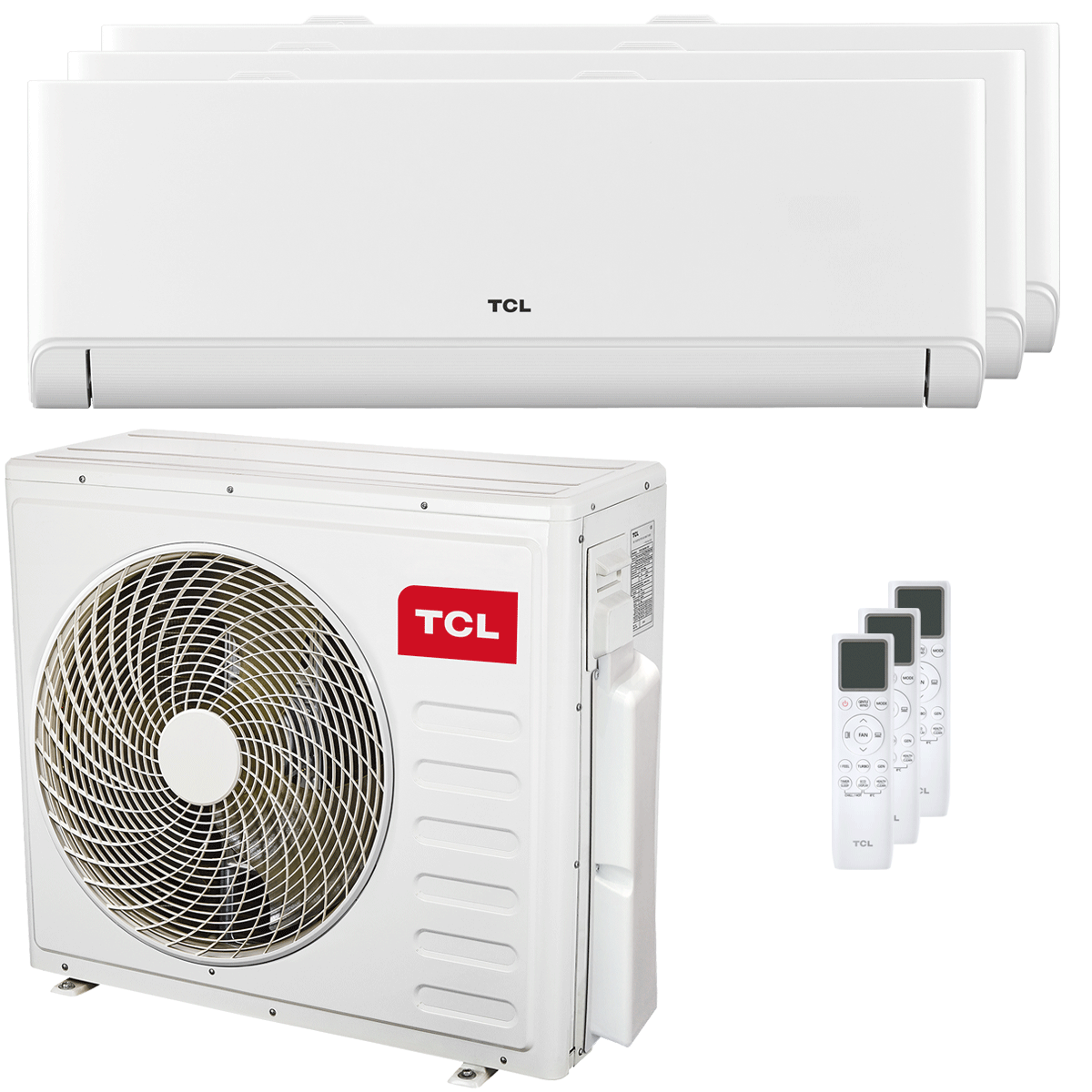 Climatiseur split d'essai TCL BreezeIN P5 18 000 + 18 000 + 18 000 BTU Inverter A++ Wi-Fi Unité externe 12,2 kW 