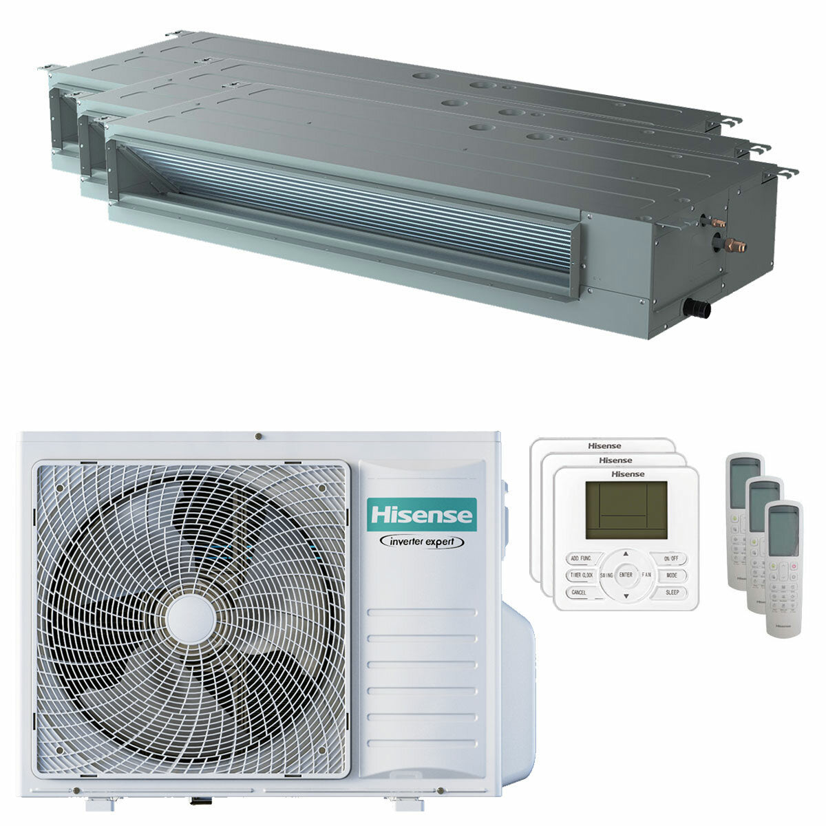 Hisense Kanalklimaanlage ADT Trial Split 9000+12000+18000 BTU Inverter A++ Außengerät 8 kW