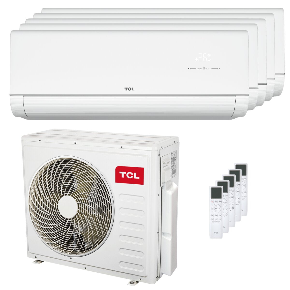 TCL VoxIN P9 Penta-Split-Klimaanlage 9000+12000+12000+12000+12000 BTU Inverter A++ WLAN-Außeneinheit 12,2 kW 