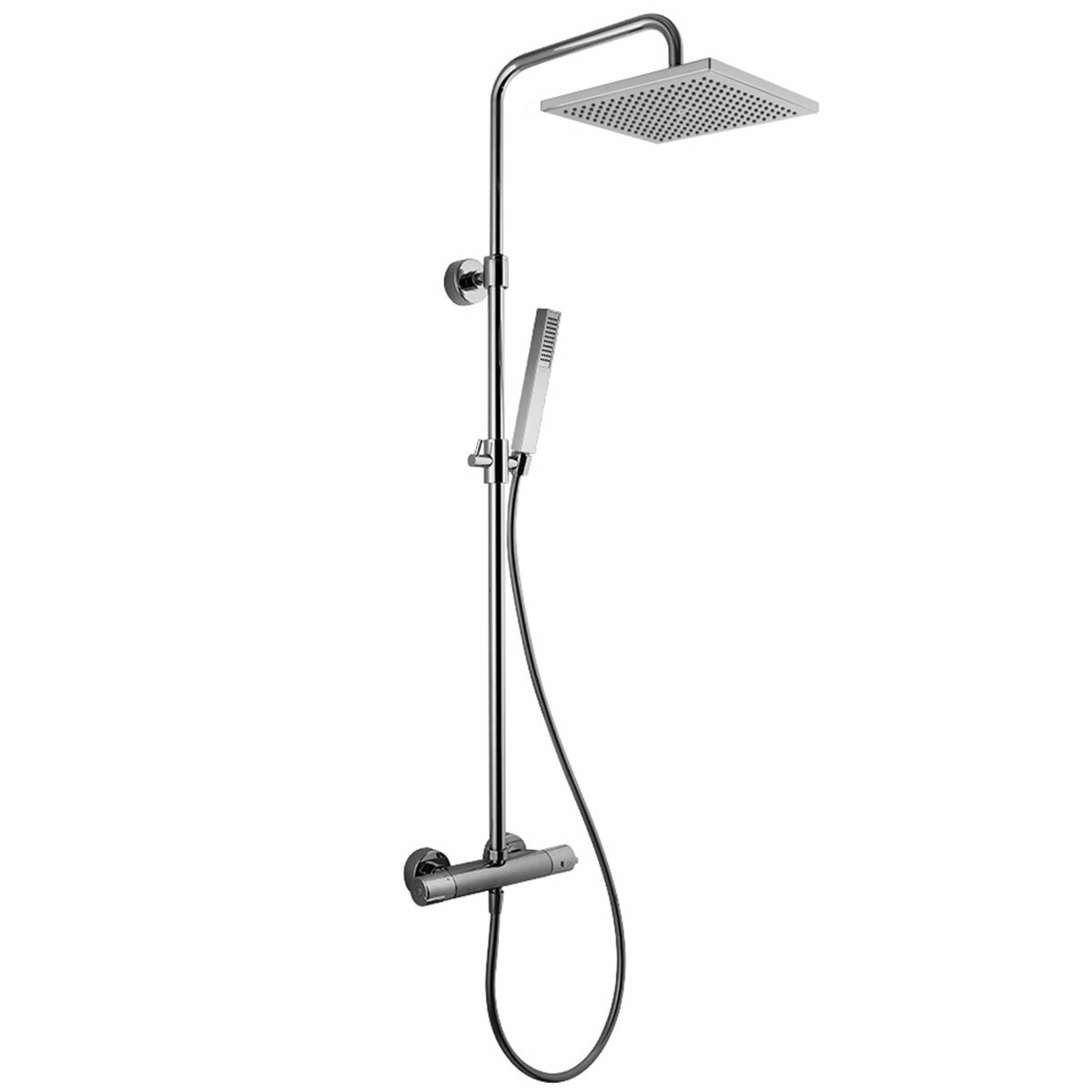 Fima Carlo Frattini Wellness Series shower column with thermostatic mixer, shower head and hand shower in ABS