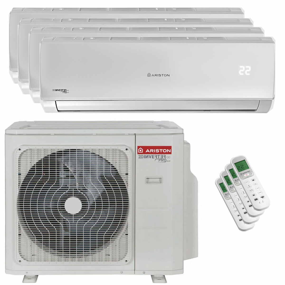 Ariston ALYS R32 Quadri-Split-Klimaanlage 12000+12000+12000+12000 BTU Inverter A++ Außeneinheit 10,6 kW 