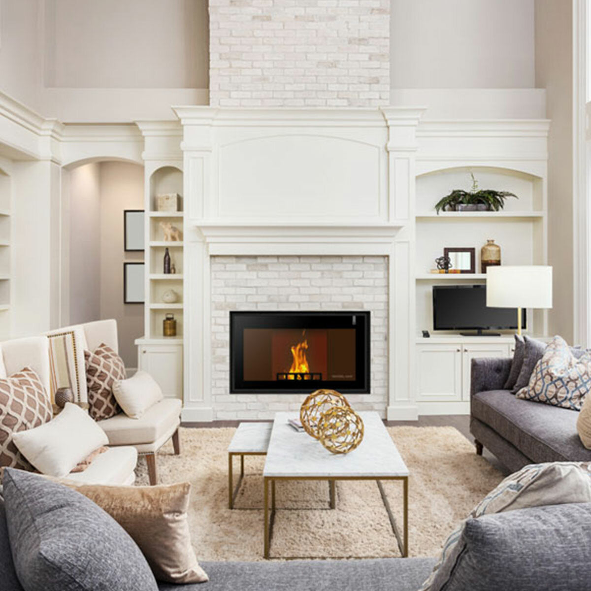 Girolami TI SLIM PANORAMA 18 17 kW Idro multi-fuel thermo fireplace