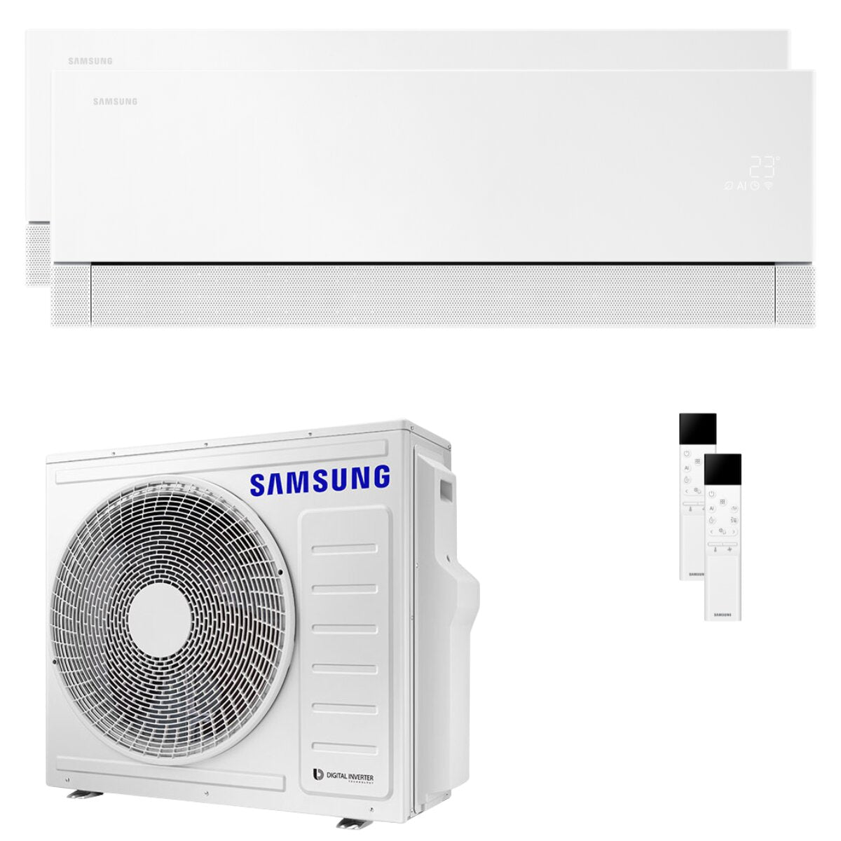 Samsung WindFree Première dual split air conditioner 12000+18000 BTU inverter A++ wifi external unit 6.8 kW Essential White