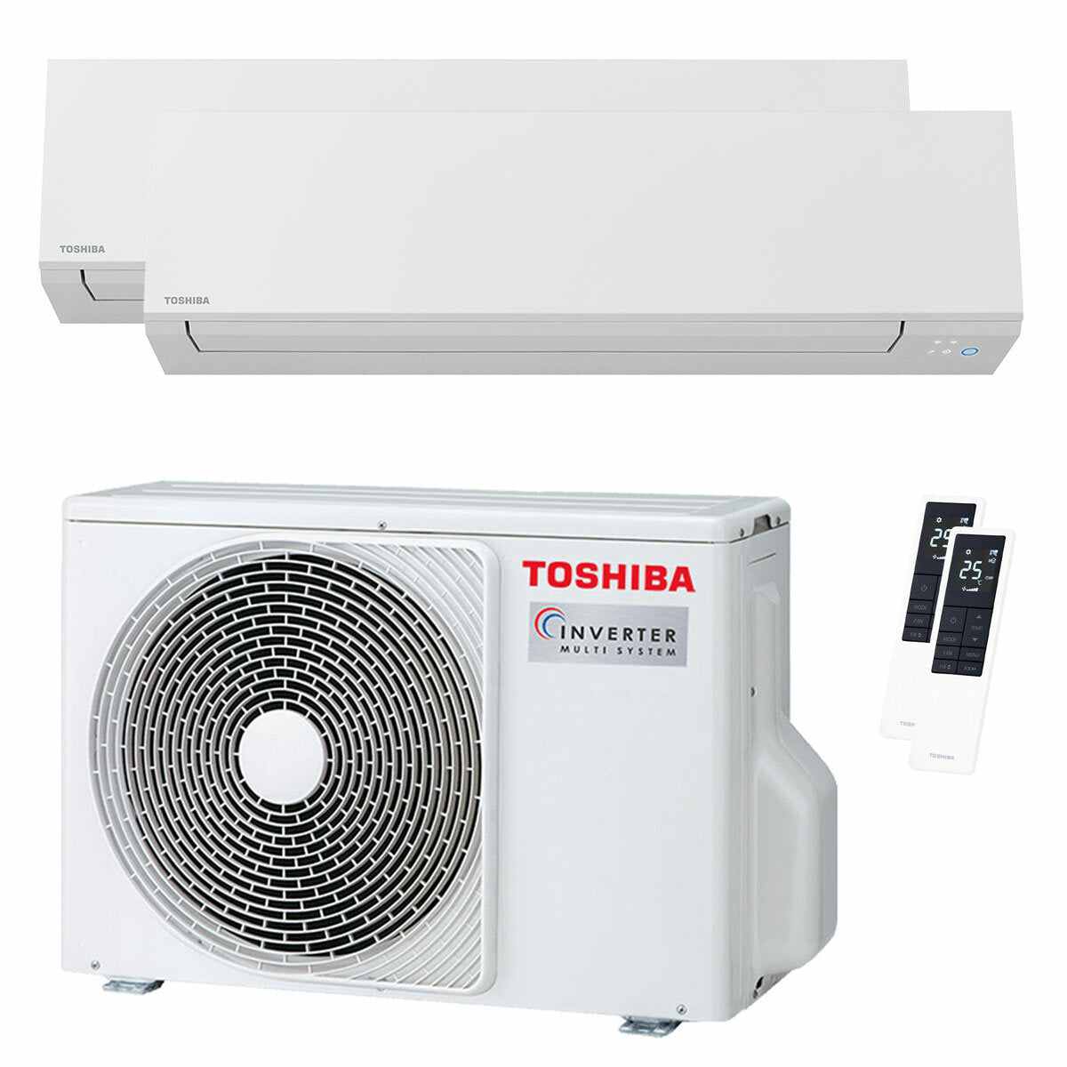 Toshiba SHORAI Edge White dual split air conditioner 7000+16000 BTU inverter A++ wifi external unit 5.2 kW