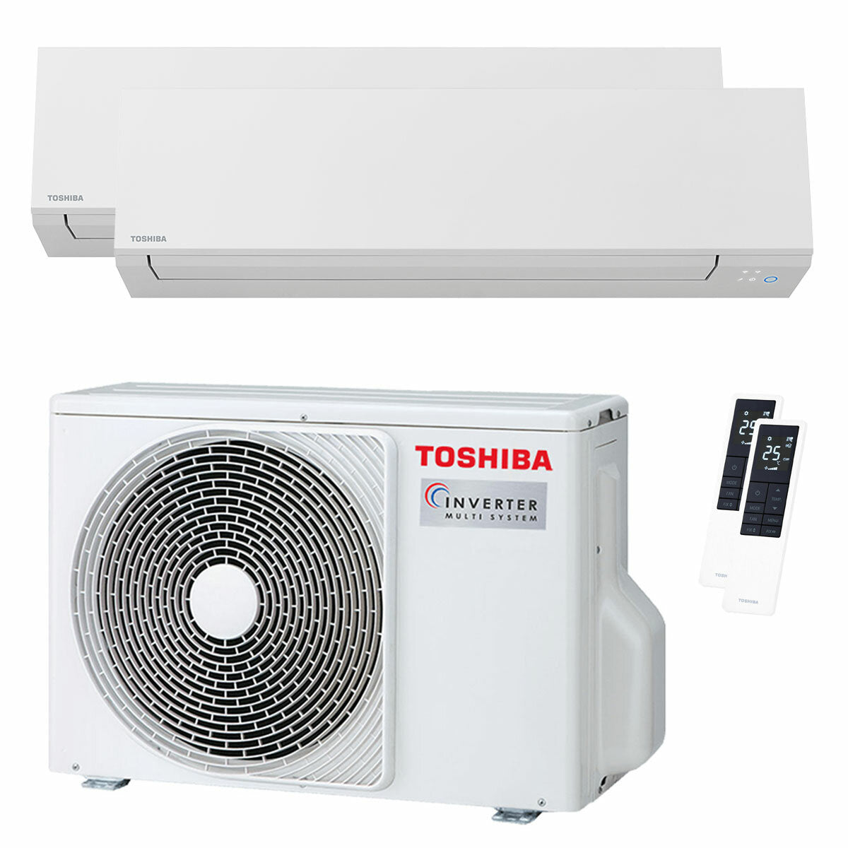 Toshiba SHORAI Edge White Dual-Split-Klimaanlage 5000+16000 BTU Inverter A++ WLAN-Außeneinheit 5,2 kW 