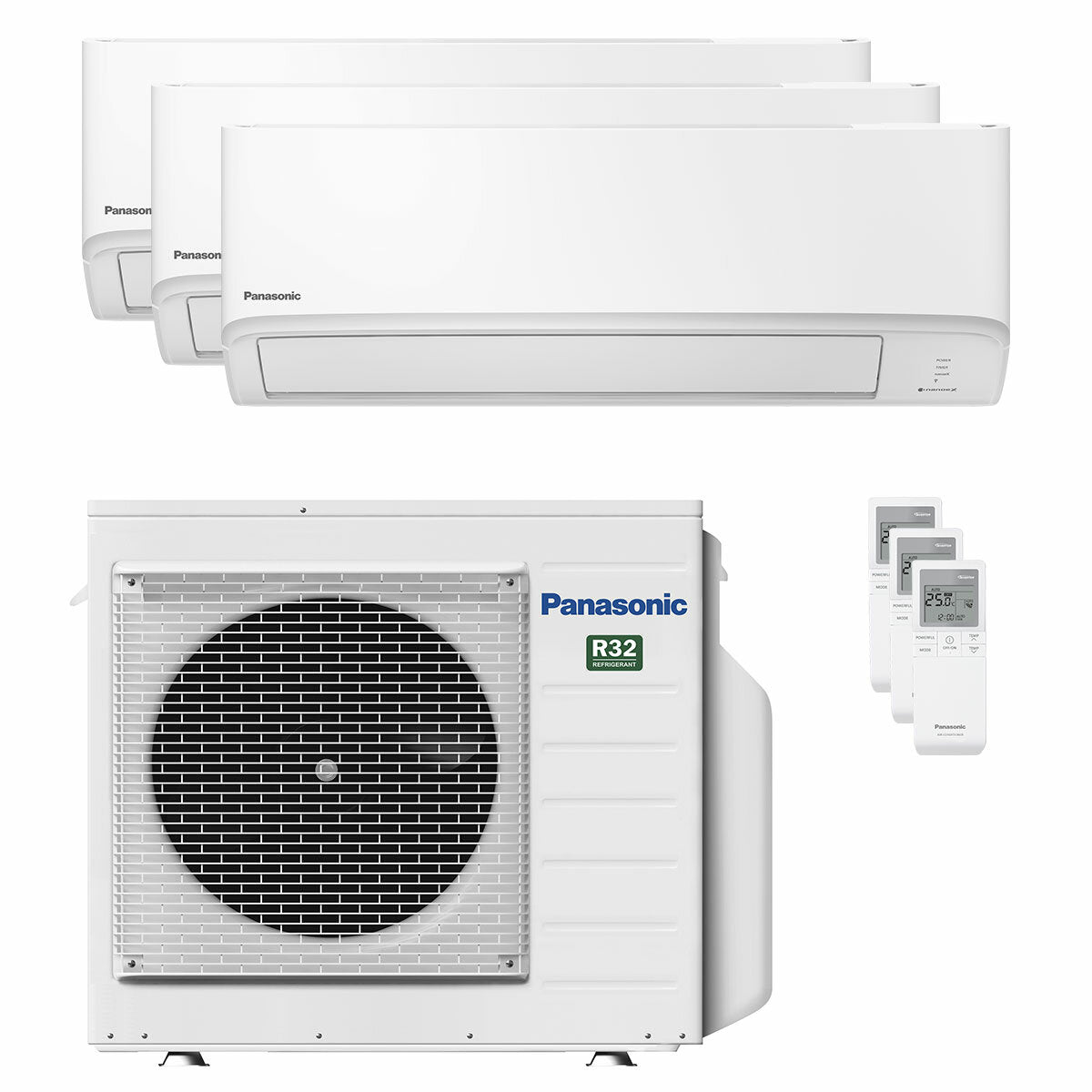 Panasonic TZ Series trial split air conditioner 7000+9000+18000 BTU A+++ wifi external unit kW