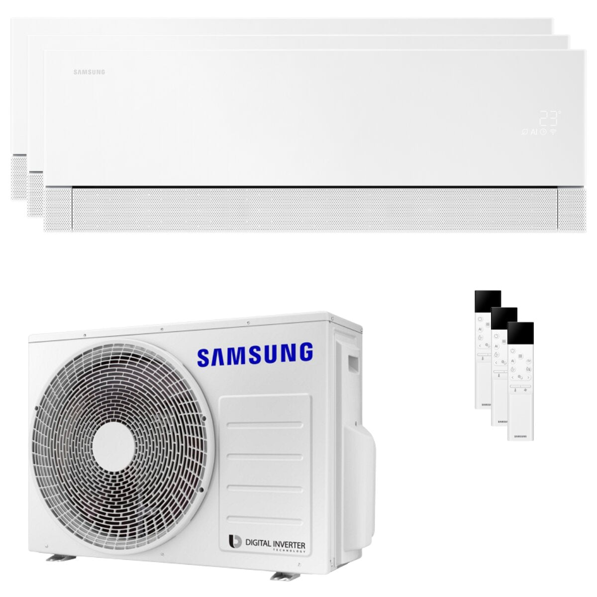 Climatiseur split Samsung WindFree Première Plus (essai) 9000+9000+9000 BTU Inverter A++ Wi-Fi, unité extérieure 5,2 kW 
