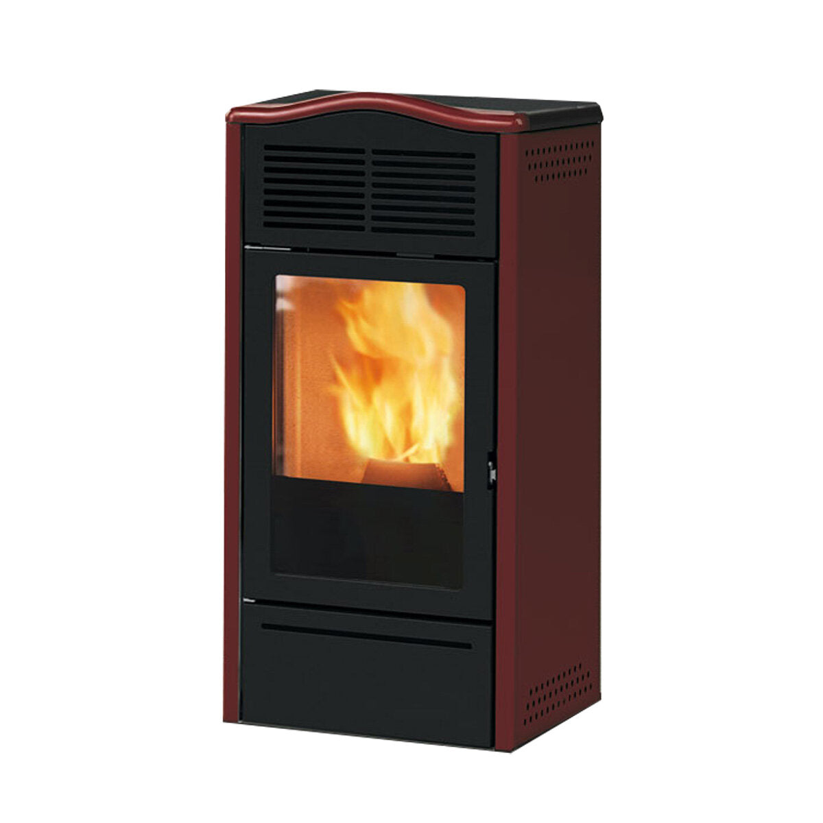 Pellet stove Italiana Camini Piro 2 bordeaux 6.9 kW with air