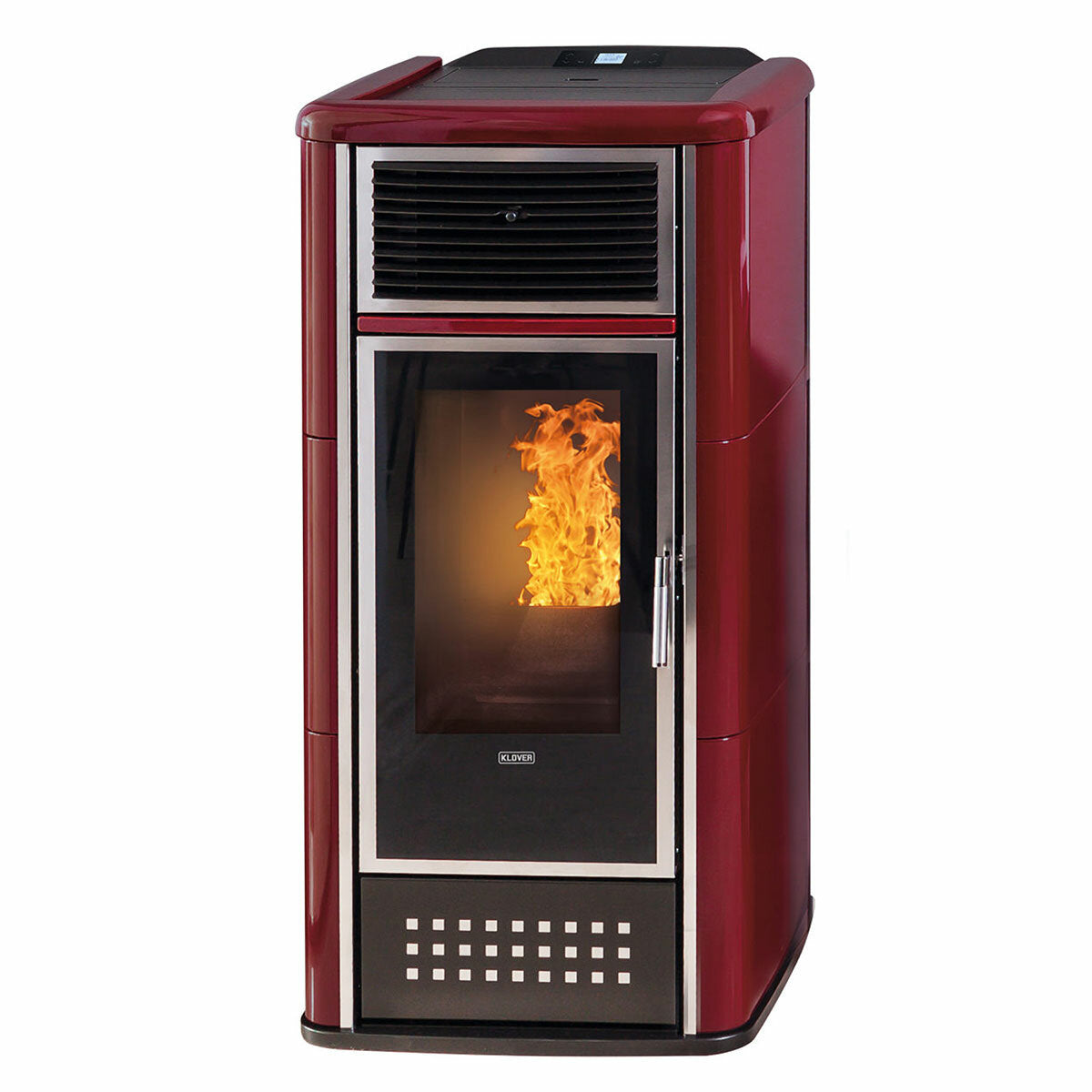 Poêle à granulés Klover Belvedere 28 23,7 kW eau + air + kit ecs bordeaux