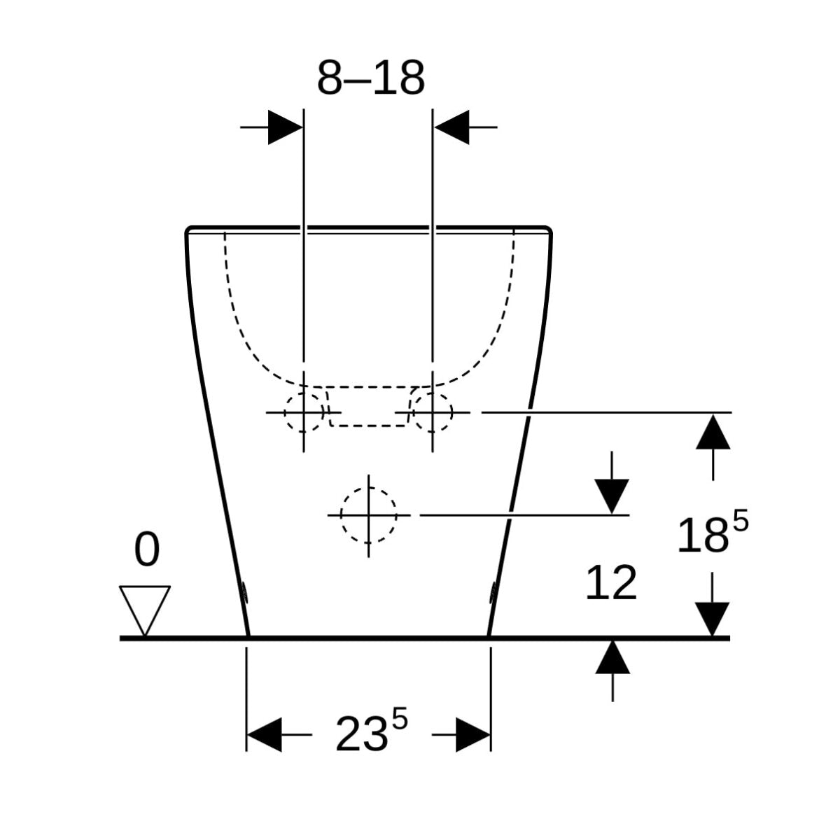 Geberit Selnova Premium Standbidet – Wandmontage, Weiß