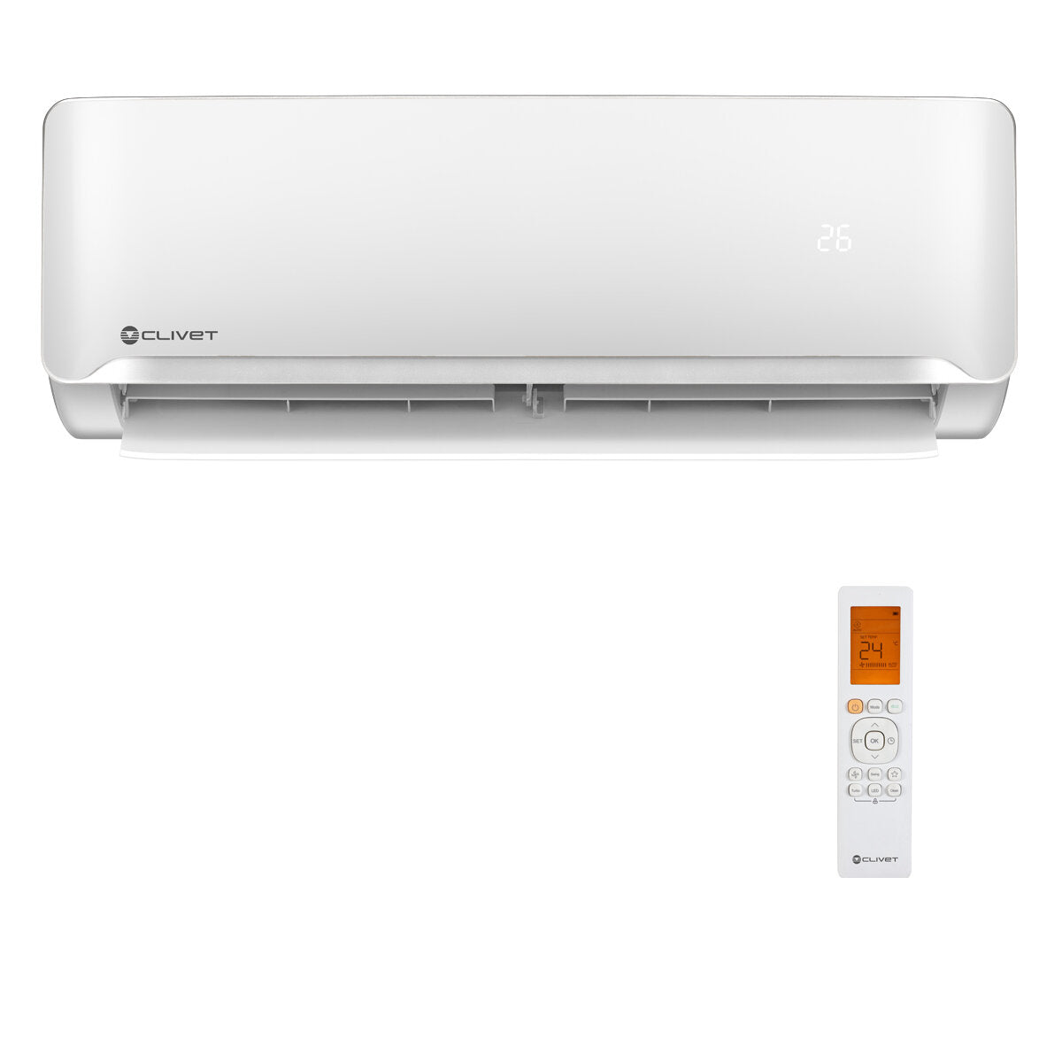 Climatiseur split Clivet Essential 2 (essai) 12 000 + 18 000 + 24 000 BTU, unité extérieure inverter classe A, 12,5 kW
