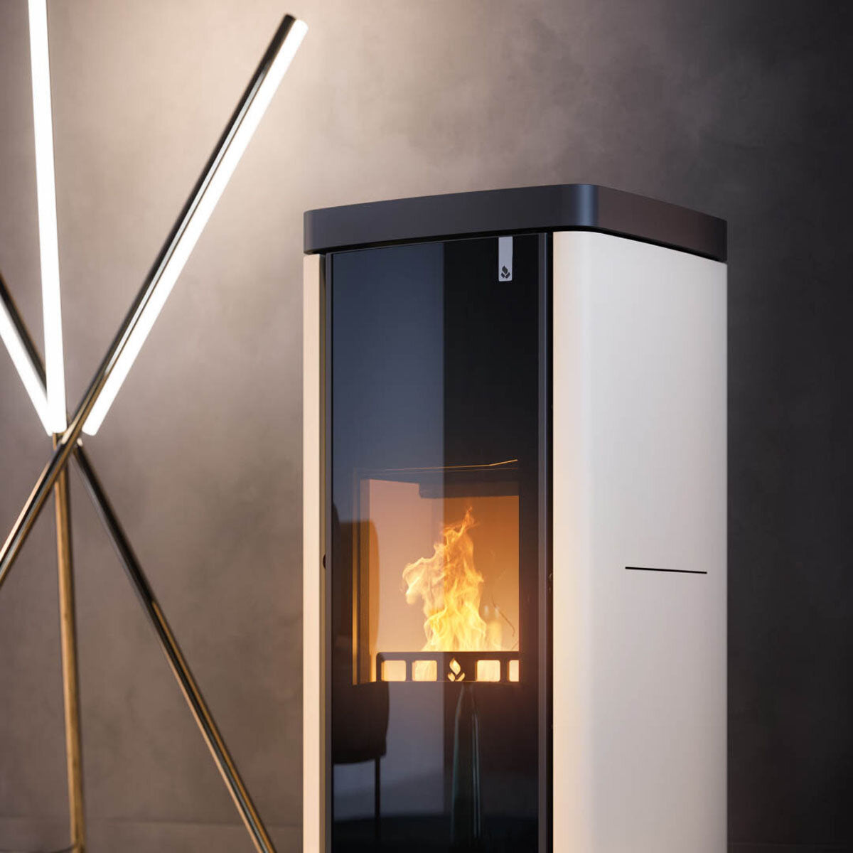 Girolami Soft 22 elfenbeinfarbener Mehrstoffofen, 22 kW Hydro + Warmwasser-Set