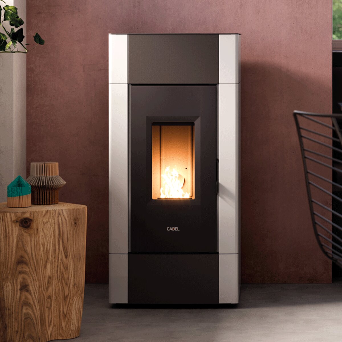 CADEL Cristal 9 Luftpelletofen 8,5 kW - WiFi WEISS