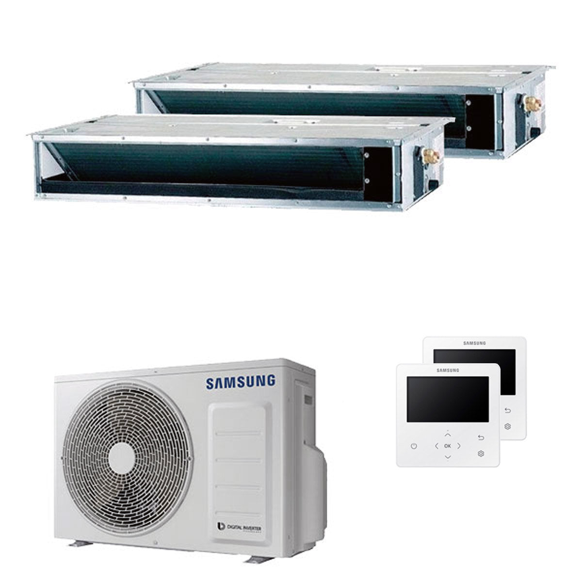 Dual split ducted Samsung air conditioner 9000 + 9000 BTU inverter A +++ external unit 5 kW