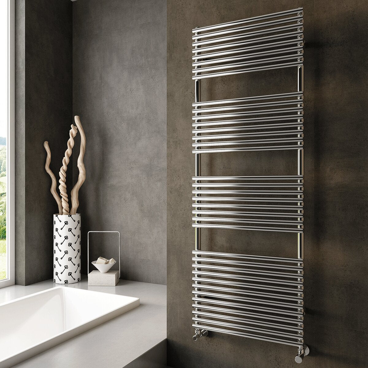 Elen 22 I50 Towel Warmer Radiator 480x2084 mm Polished Stainless Steel