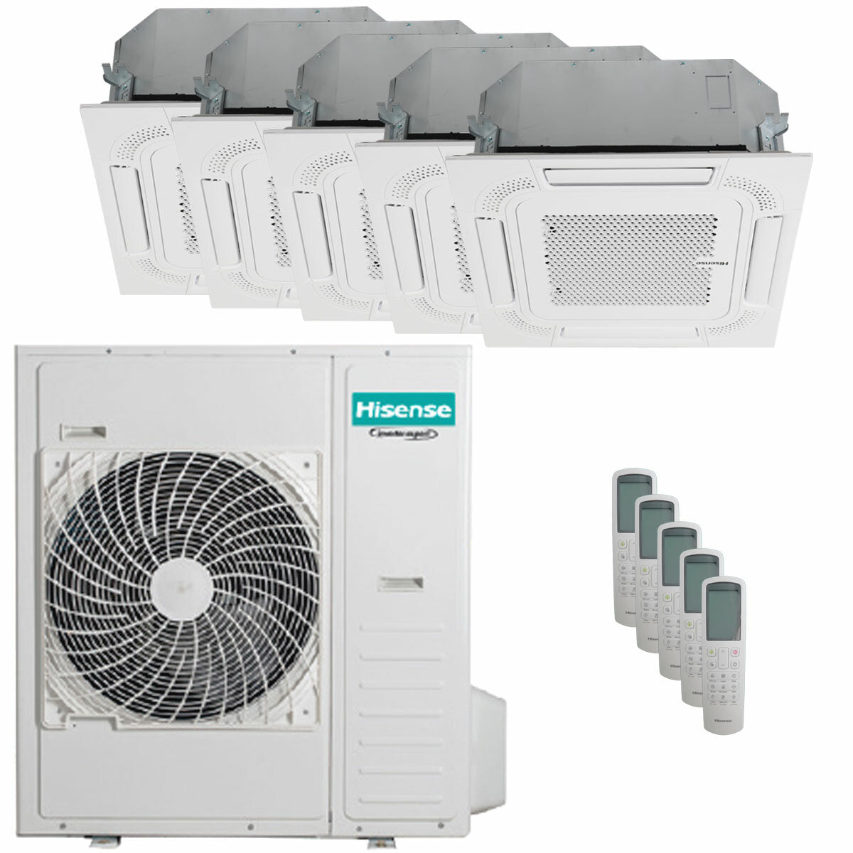 Hisense air conditioner ACT penta split 9000+9000+9000+9000+12000 BTU inverter outdoor unit 12.5 kW