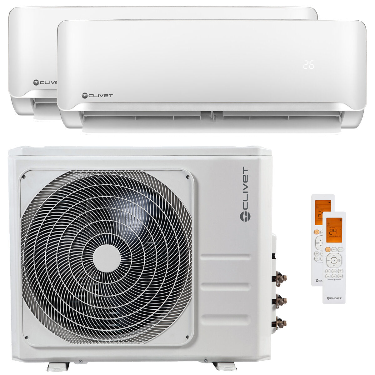 Clivet Essential 2 dual split air conditioner 18000 + 18000 BTU inverter A 12.3 kW outdoor unit