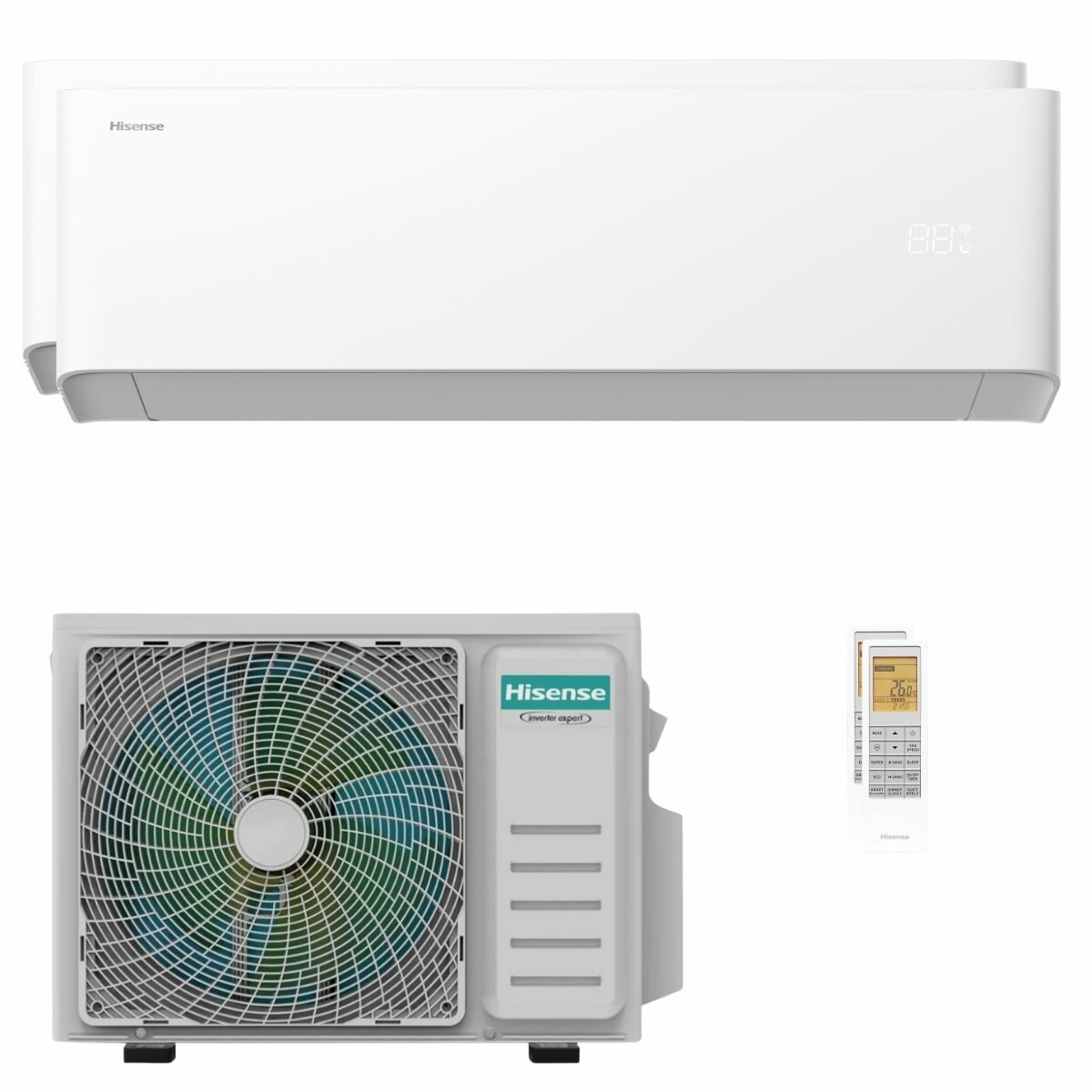 Climatiseur split Hisense Uni HB 12 000 + 12 000 BTU Inverter A++ avec Wi-Fi, unité extérieure 5 kW 