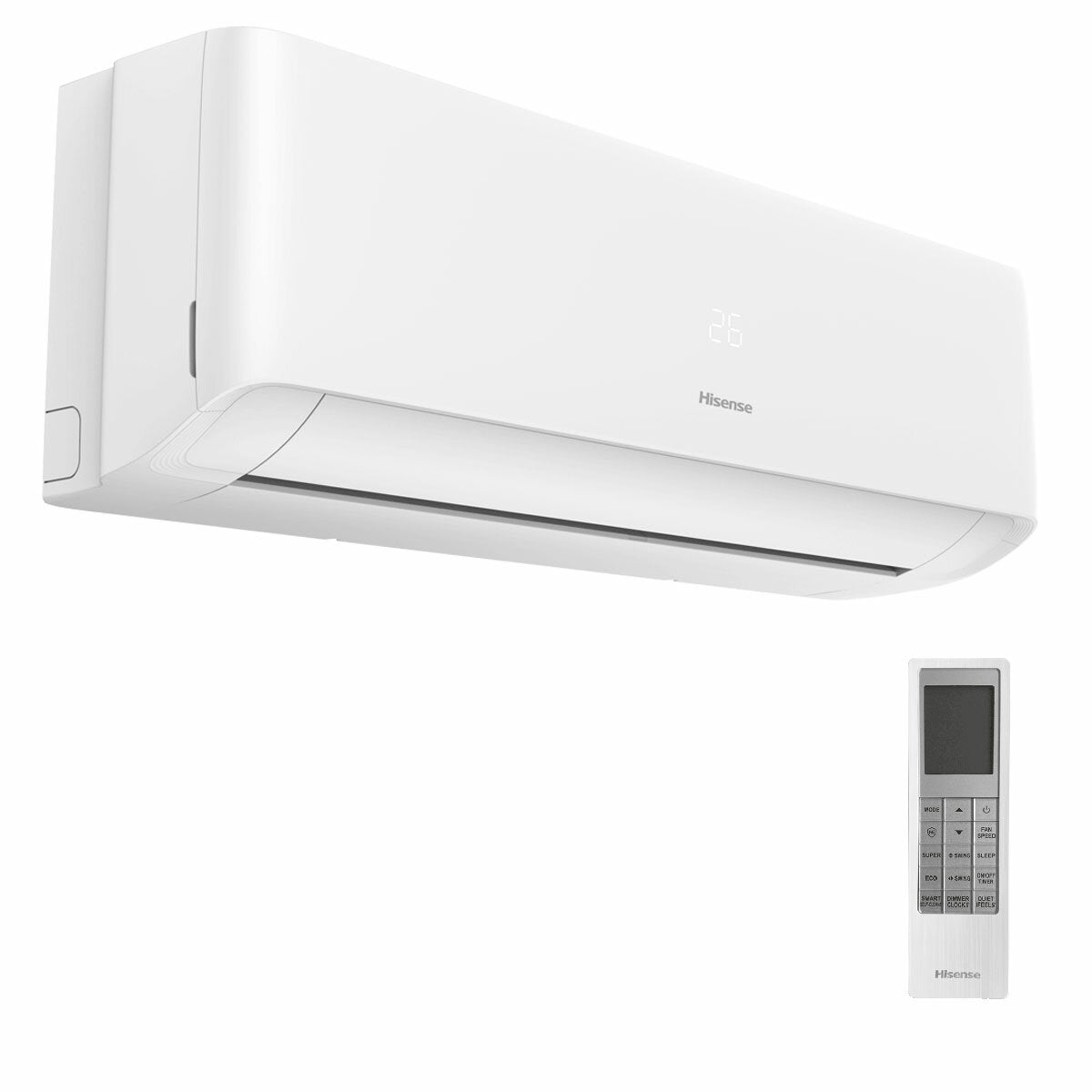 Hisense EcoSense Klimaanlage Quadri-Split 7000+7000+7000+7000 BTU Wechselrichter A++ WLAN-Außeneinheit 8 kW 