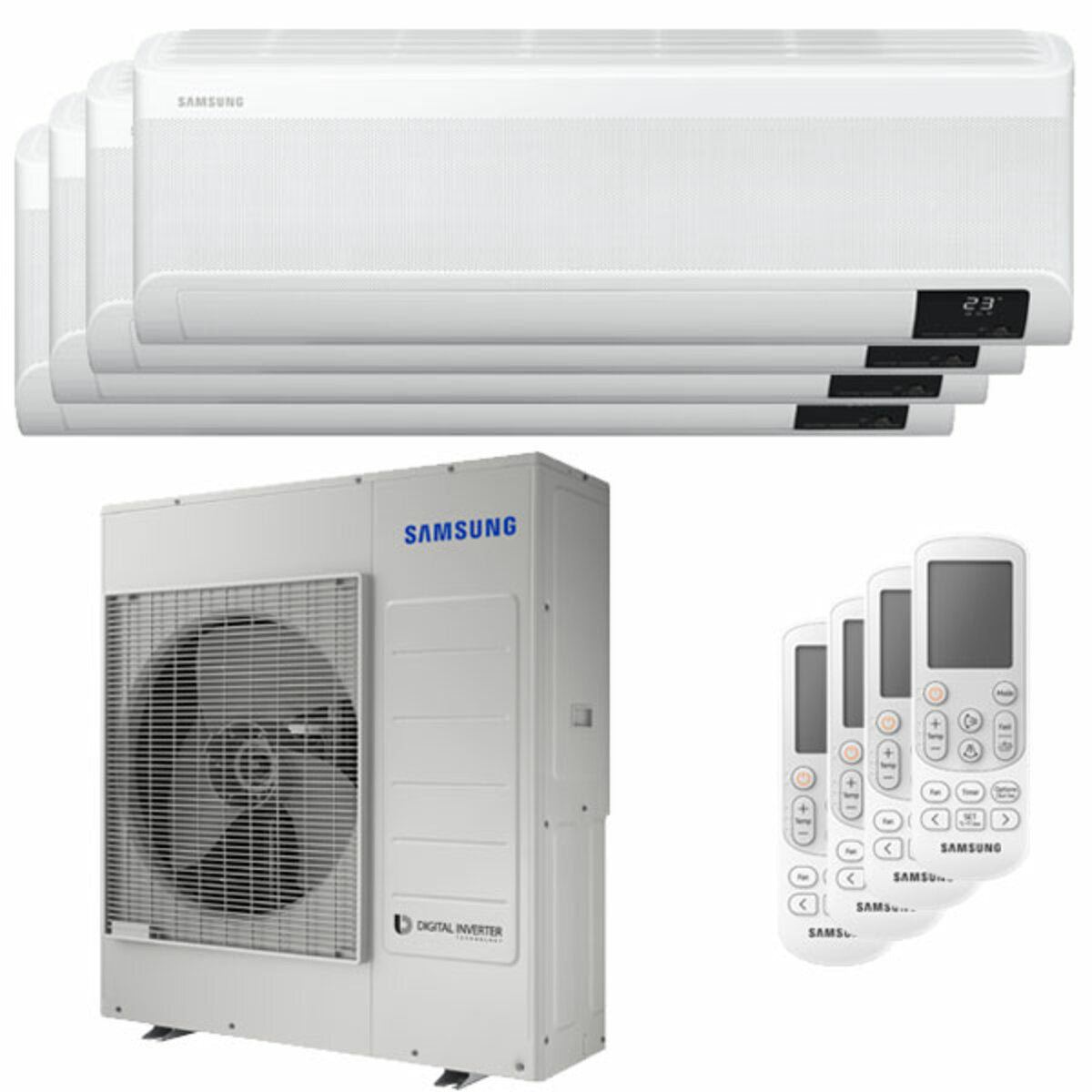 Climatiseur Samsung Windfree Avant Quadri split 9000 + 12000 + 12000 + 12000 BTU inverter A ++ unité extérieure wifi 10,0 kW