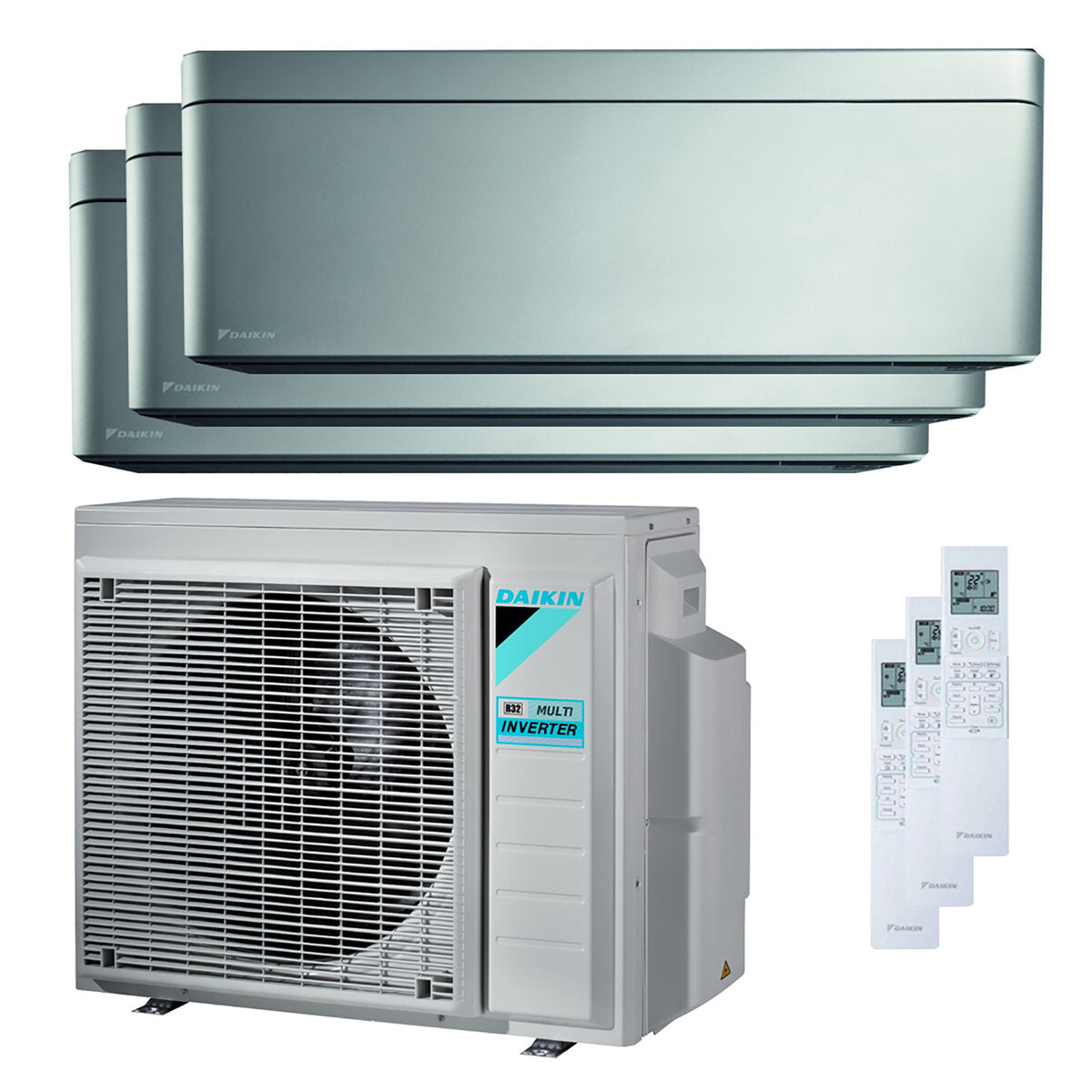 Climatiseur split d&#39;essai élégant Daikin 9000 + 9000 + 18000 BTU onduleur A ++ unité extérieure wifi 6,8 kW