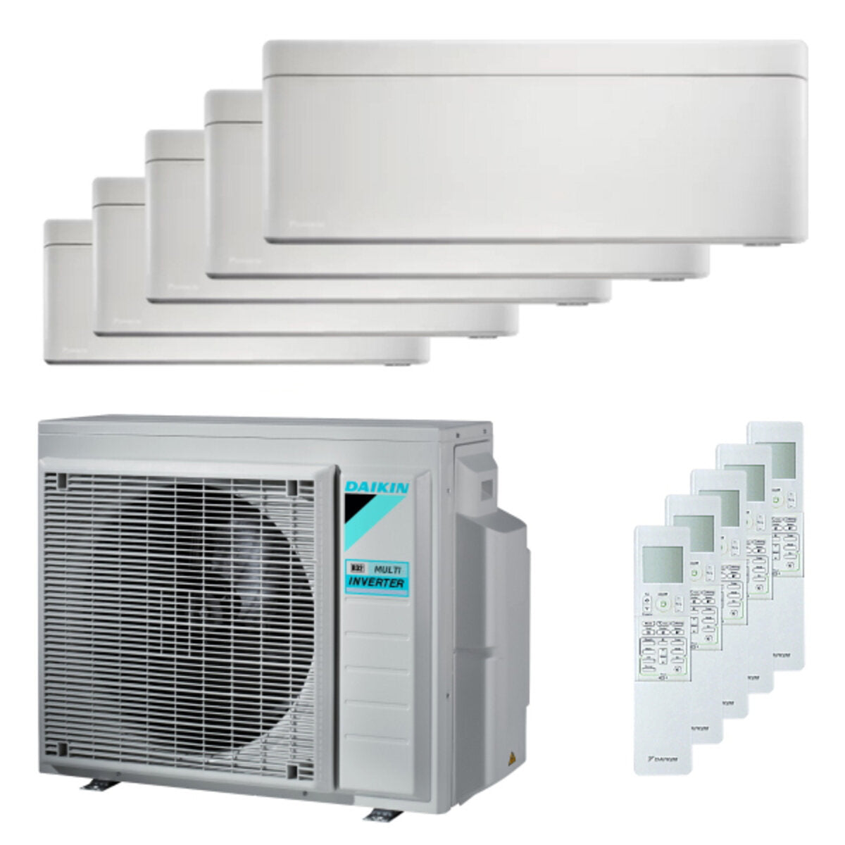 Daikin Stylish Klimaanlage Penta Split 7000 + 7000 + 7000 + 7000 + 7000 BTU Inverter A ++ Wifi-Außengerät 9 kW