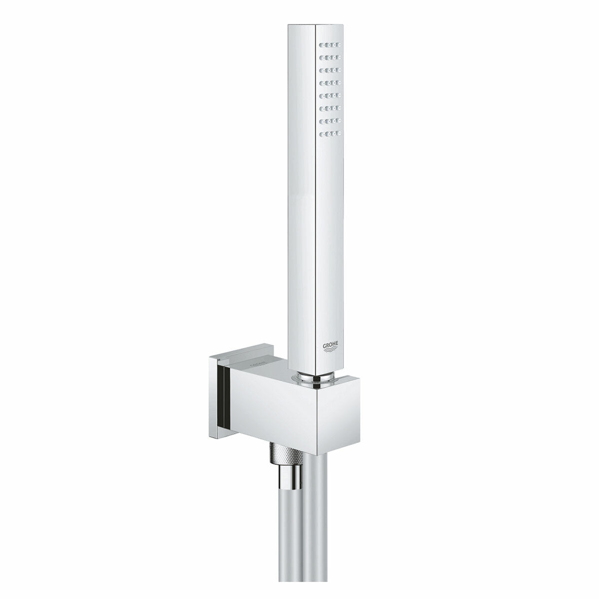 Grohe Euphoria Cube Stick shower set with hand shower, dispenser connection with wall bracket and anti-twist flexible hose