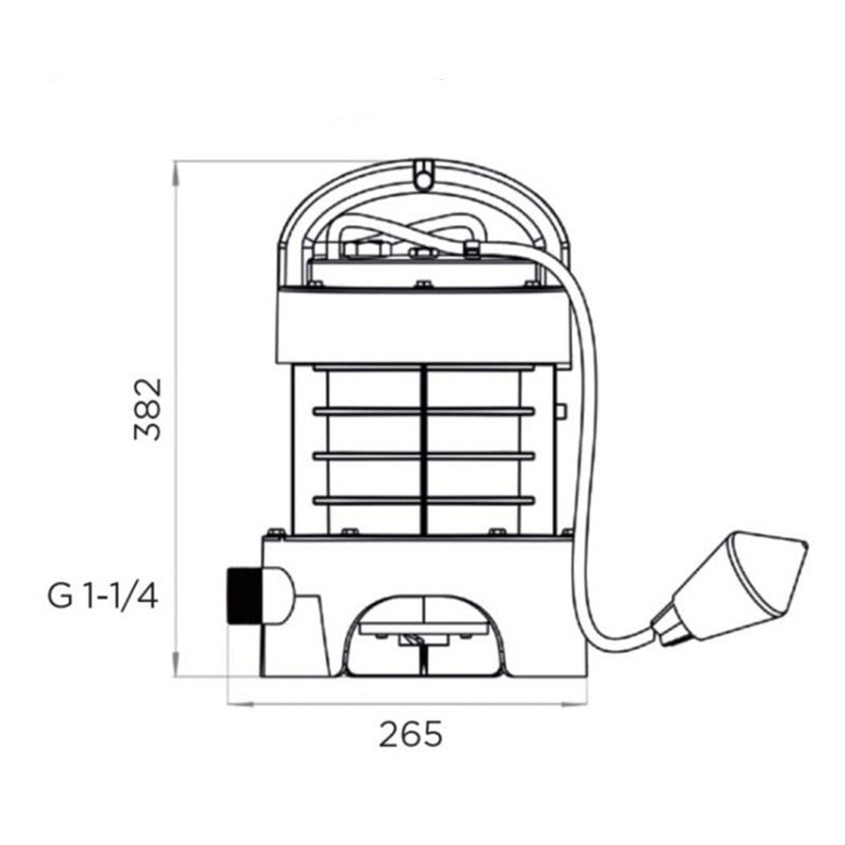 Pompe submersible Sanipump avec système de broyage Sanitrit monophasé de 1,5 kW