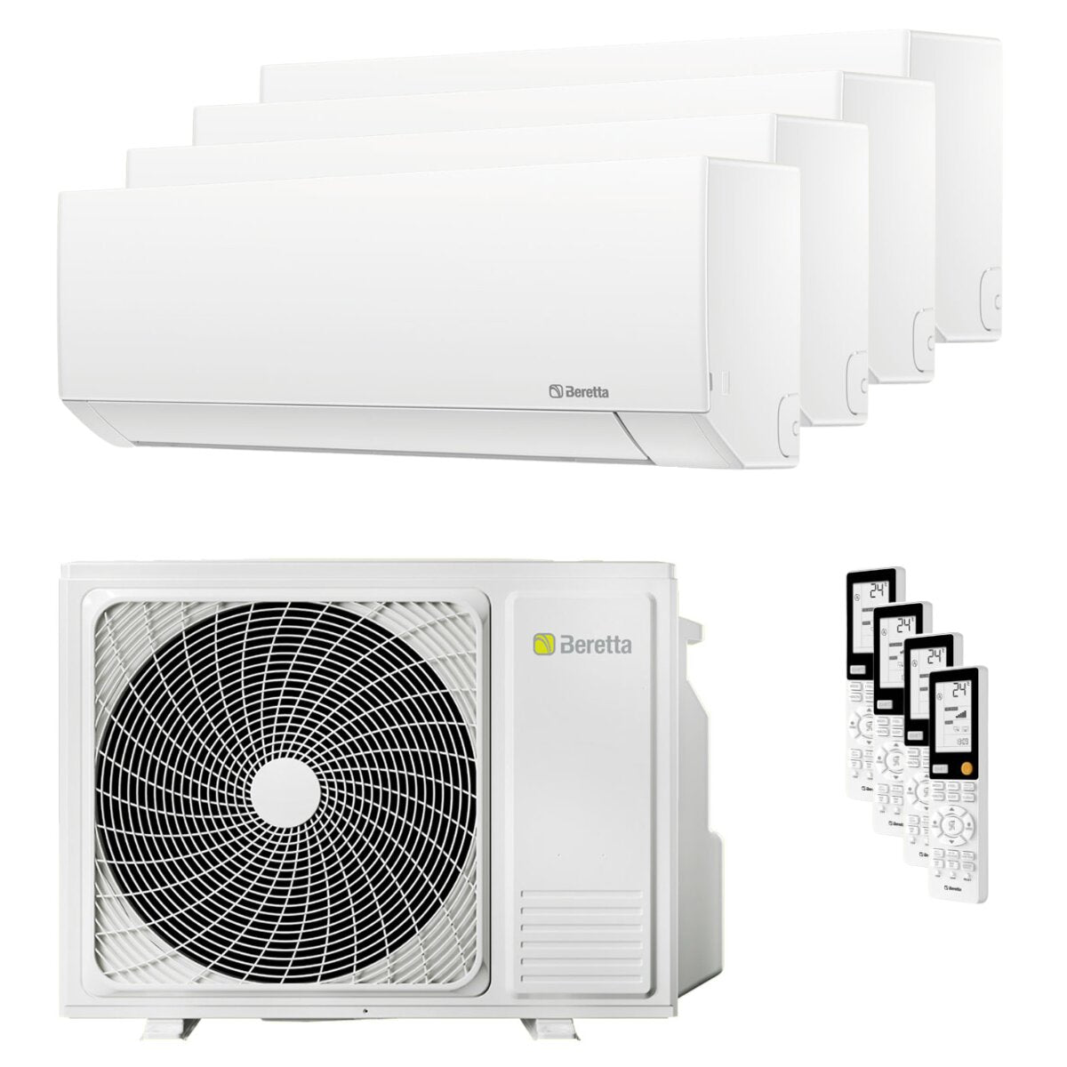 Klimaanlage Beretta BREVA E quadri Split 9000+9000+9000+12000 BTU Inverter A++ Außeneinheit 7,5 kW 