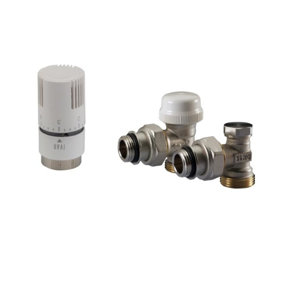 Kit thermostatique d&#39;angle complet diam. 1/2 Ivar pour les radiateurs