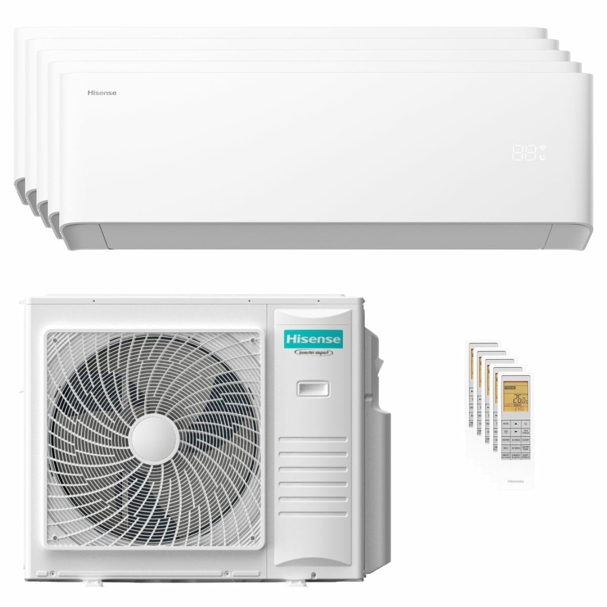 Climatiseur split Hisense Uni HB penta 9000+9000+9000+9000+12000 BTU inverter A++ wifi unité extérieure 10 kW 