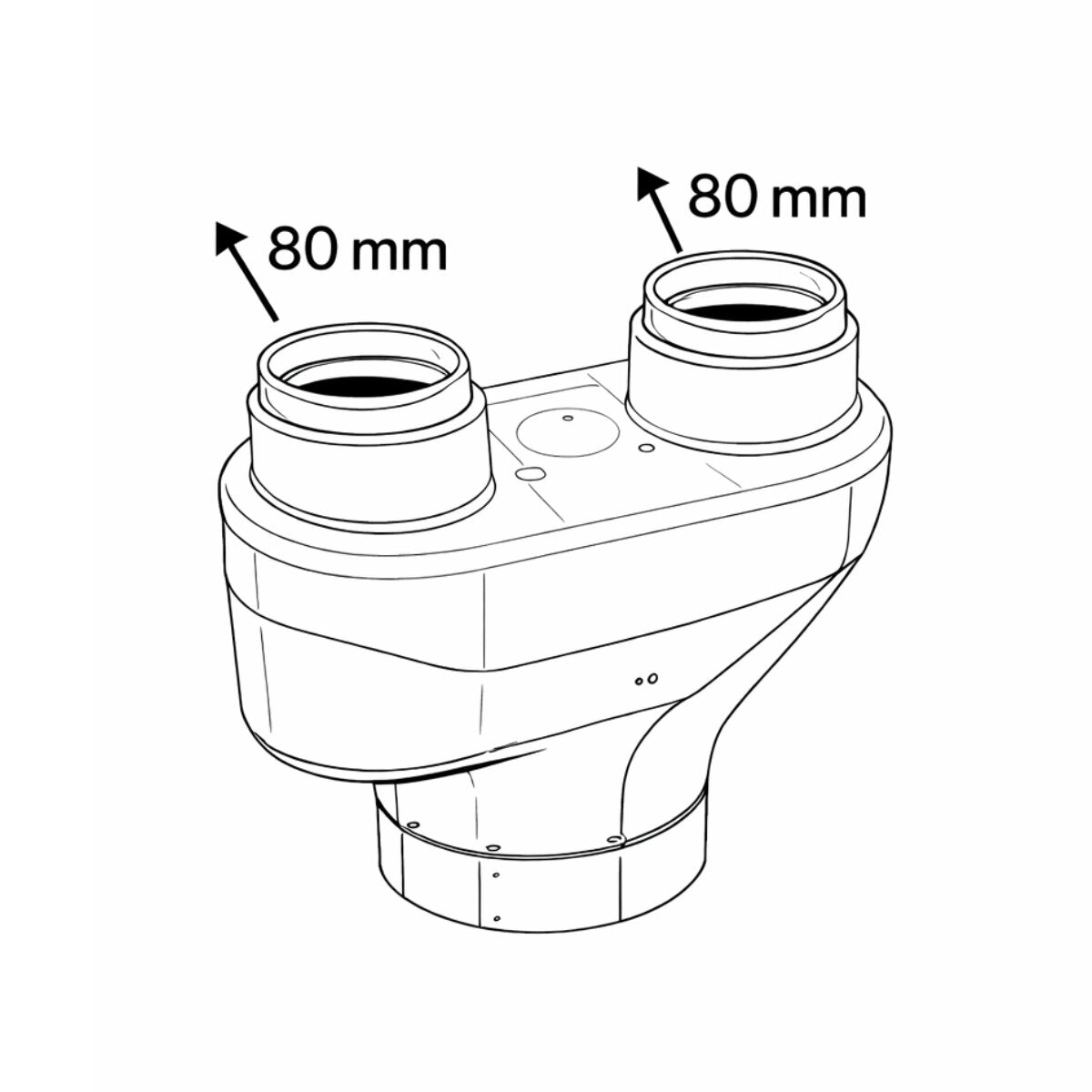Répartiteur de gaz de combustion Vaillant 80/80 mm - pour chauffe-eau TurboMAG plus