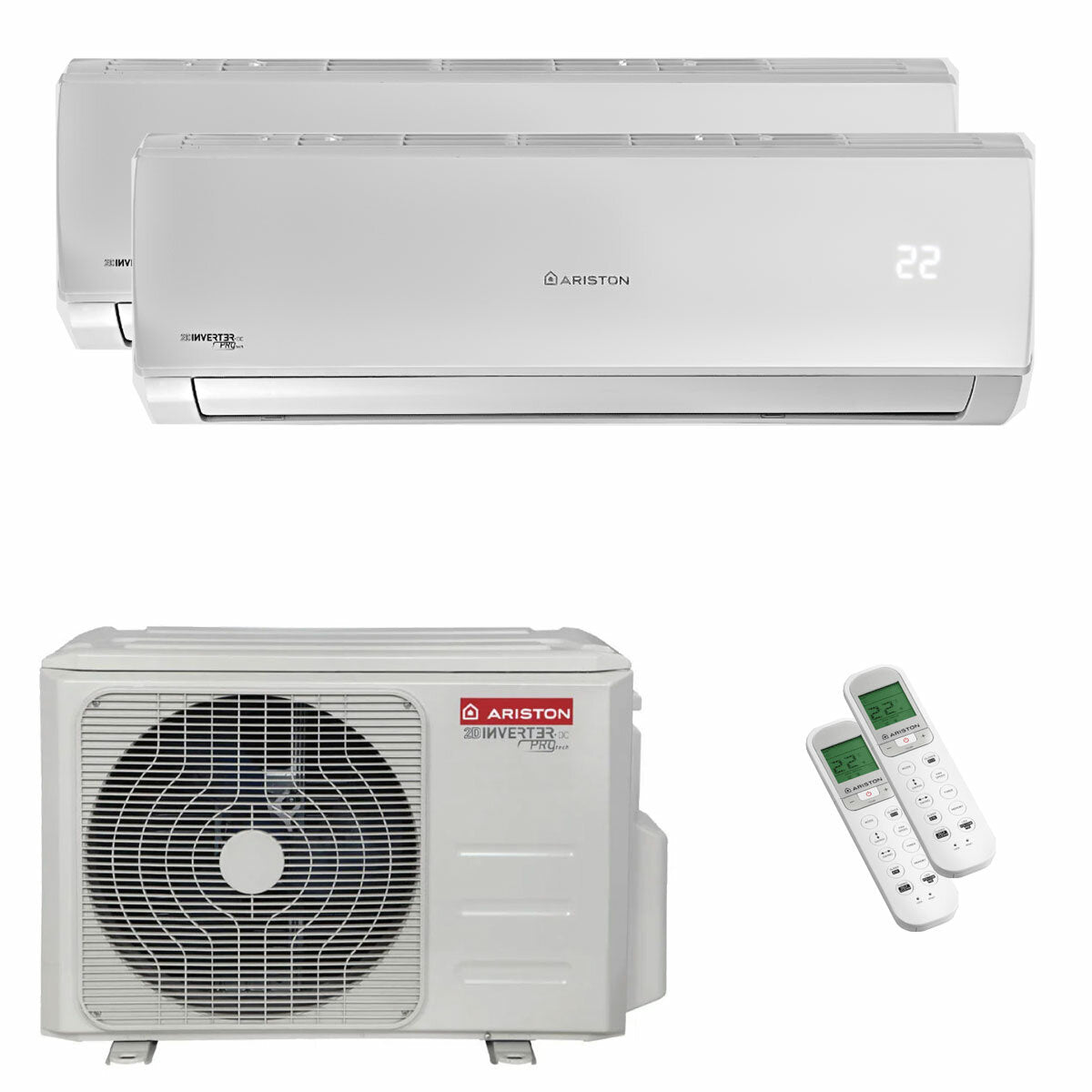 Ariston ALYS R32 Dual-Split-Klimaanlage 9000+9000 BTU Inverter A++ Außeneinheit 5,3 kW 