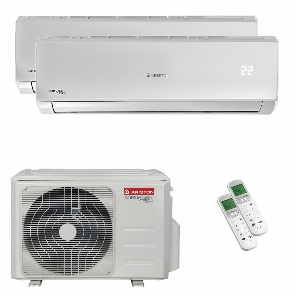 Ariston ALYS R32 dual split air conditioner 9000+9000 BTU inverter A++ external unit 5.3 kW
