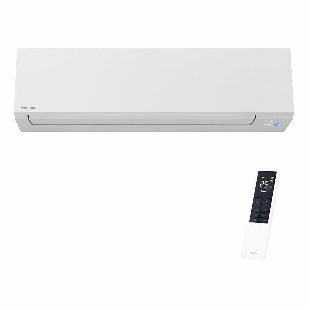 Toshiba SHORAI Edge White Klimaanlage, geteilte Panels, 5000+5000+7000+16000 BTU, Wechselrichter, A++, WLAN-Außeneinheit, 8 kW 