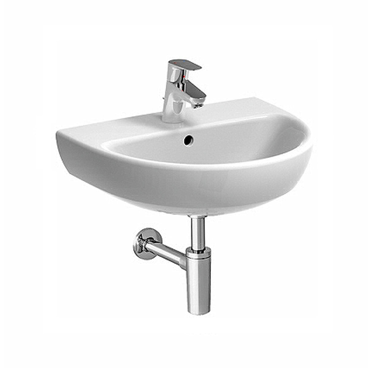 Geberit Selnova 45 hand washbasin 45 cm glossy white single hole wall hung