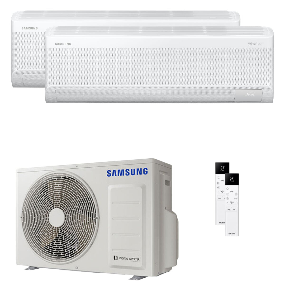 Samsung Windfree Avant S2 Dual-Split-Klimaanlage 7000+9000 BTU Wechselrichter A+++ WLAN-Außeneinheit 4 kW 