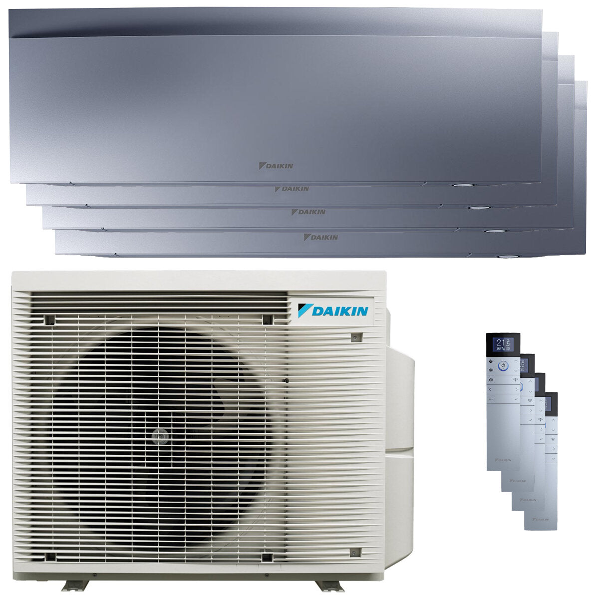 Daikin Emura air conditioner 3 split panels 7000 + 9000 + 9000 + 12000 BTU inverter A + wifi outdoor unit 6.8 kW Silver