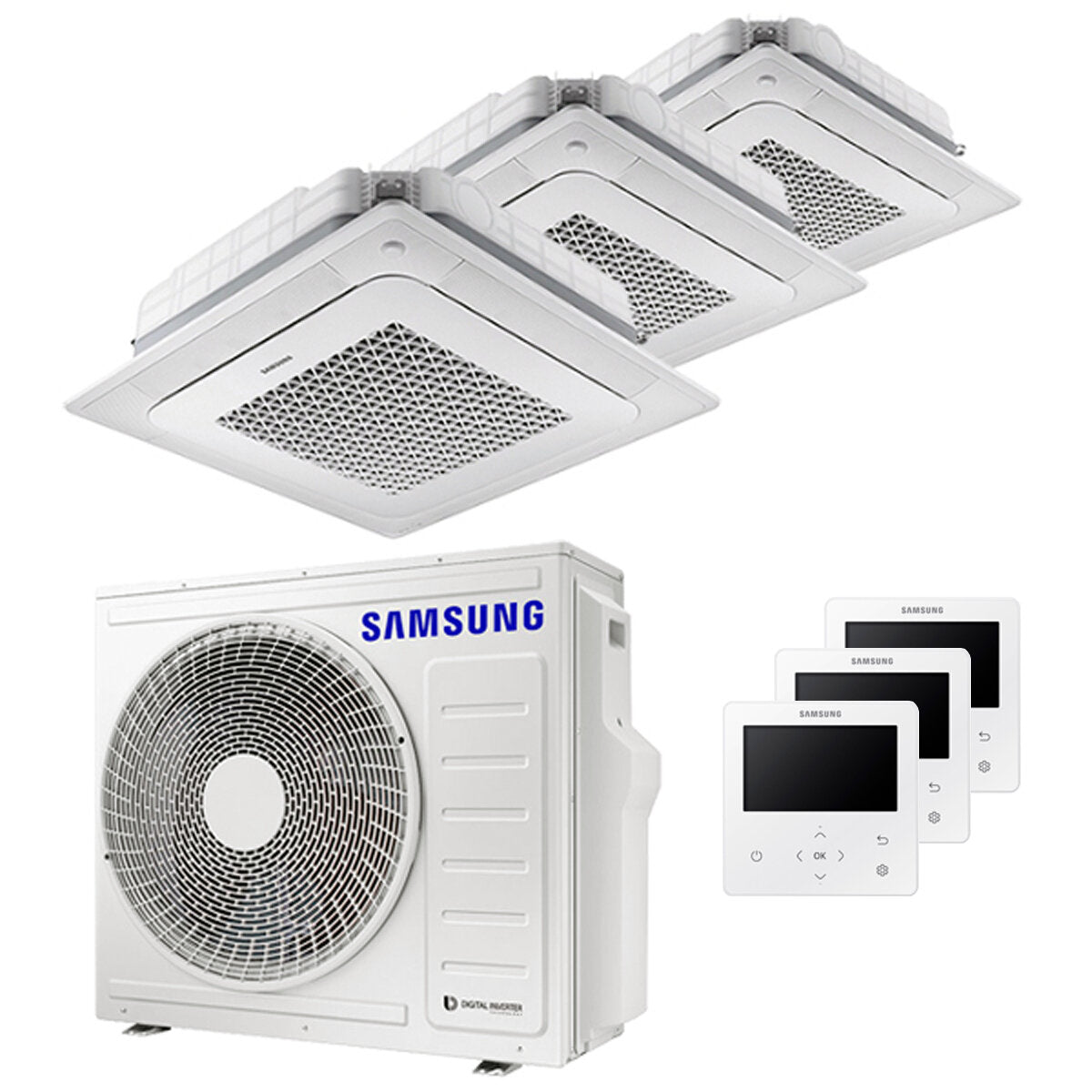 Samsung Air conditioner Windfree 4-way trial split 9000 + 9000 + 12000 BTU inverter A ++ outdoor unit 6,8 kW