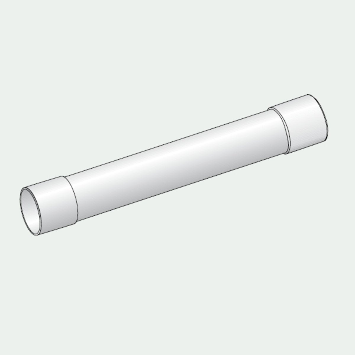 Doppelmuffenrohr ø 35 mm - Länge 0,50 mf/f (weiß)