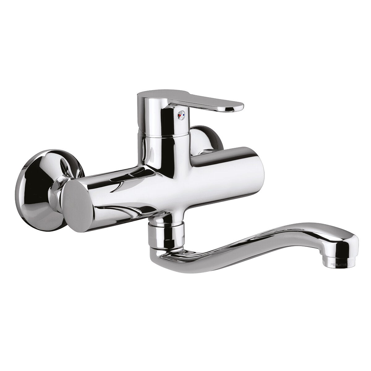 Paffoni BLU161 wall mounted kitchen sink mixer with adjustable snake tube spout