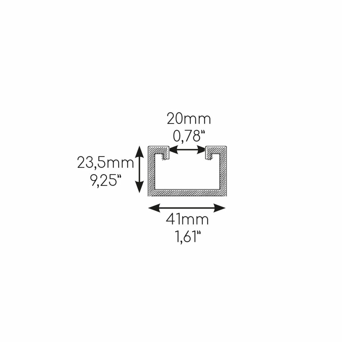 Support de sol anti-vibrations Gia 160 x 90 x 600 mm avec profil de 41 mm