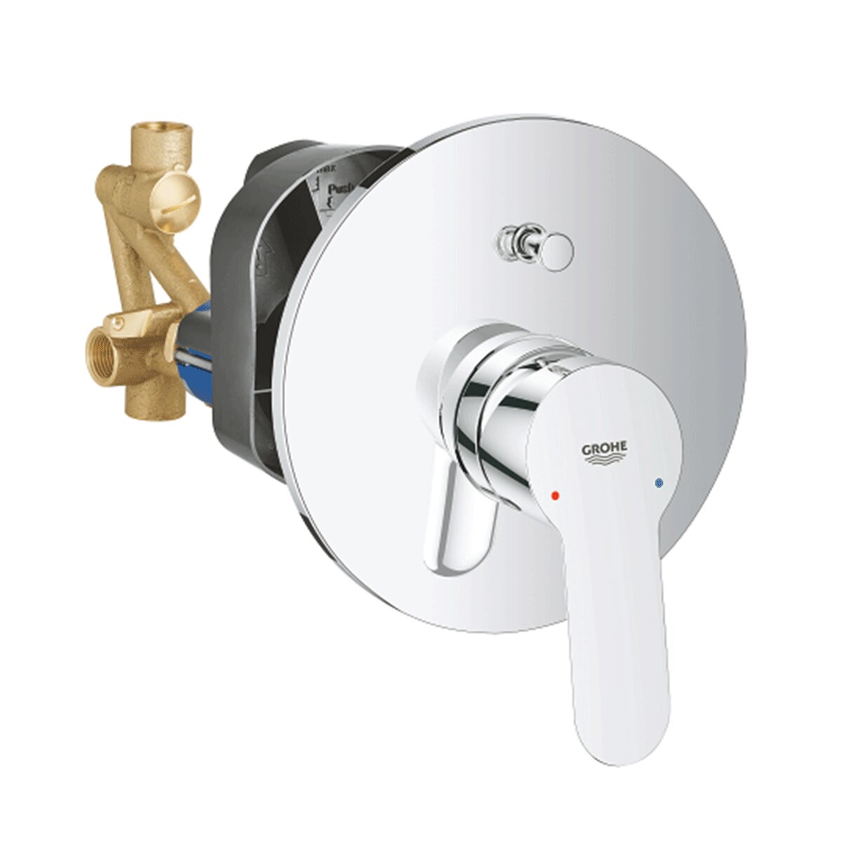 Grohe BauEdge single-lever bath-shower mixer with built-in diverter