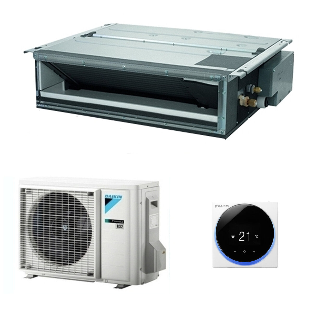 Daikin Mini Sky FDXM-F9 ductable air conditioner 9000 BTU inverter A+ R32 with wall control