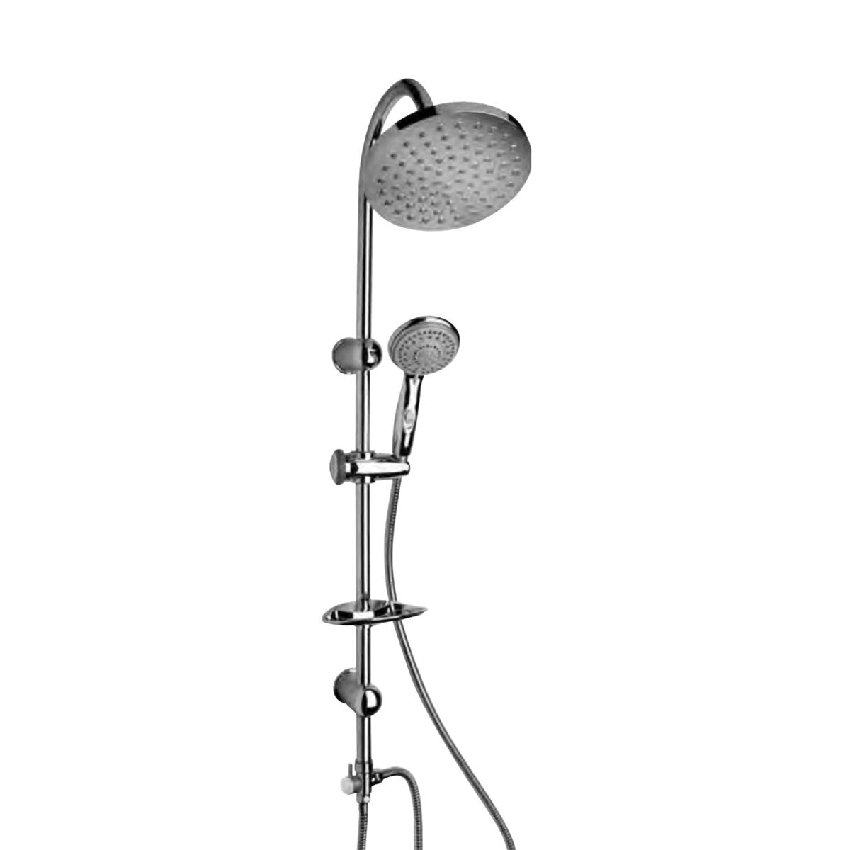 Piralla Elba shower column adjustable to existing holes with Eco-Stop