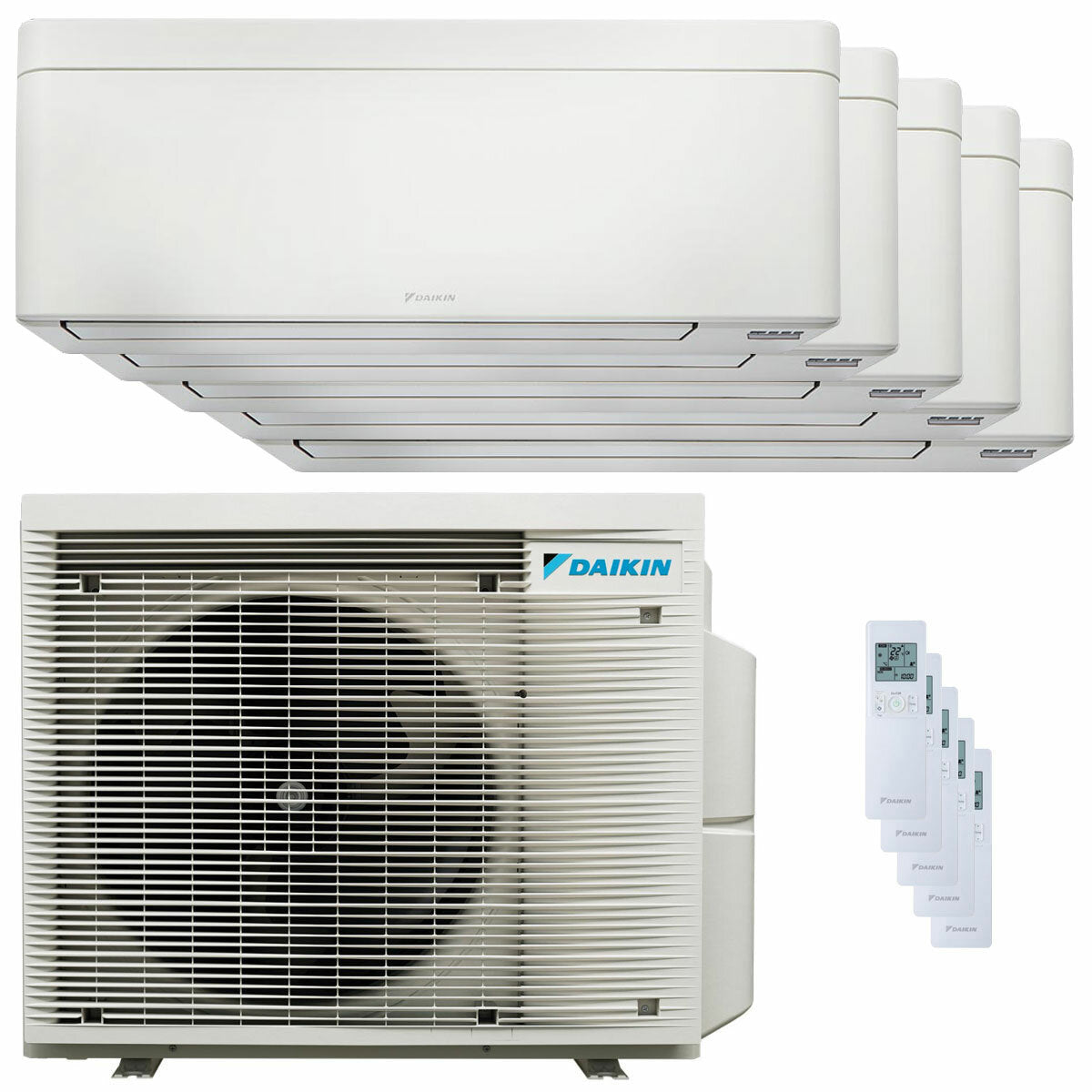 Daikin Stylish White Penta-Split-Klimaanlage 9000+9000+9000+9000+15000 BTU Inverter A++ WLAN-Außeneinheit 7,8 kW