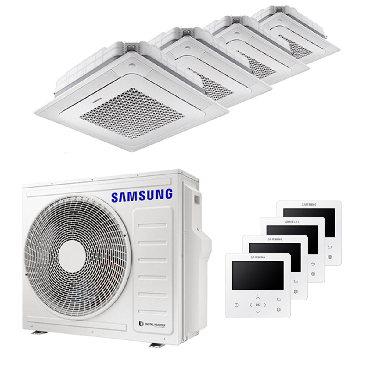 Samsung Climatiseur Windfree 4 voies split carré 9000 + 9000 + 12000 + 12000 BTU inverter A++ unité extérieure 8,0 kW