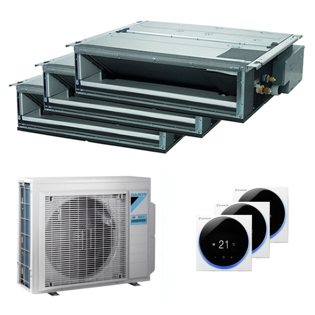 Daikin climatiseur gainable Mini Sky FDXM-F9 trial split 9000+12000+18000 BTU onduleur A++ externe 6,8 kW