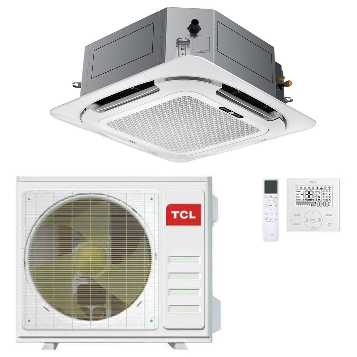 Climatiseur cassette TCL 4 voies série S standard 36 000 BTU R32 Inverter Wi-Fi A++/A+