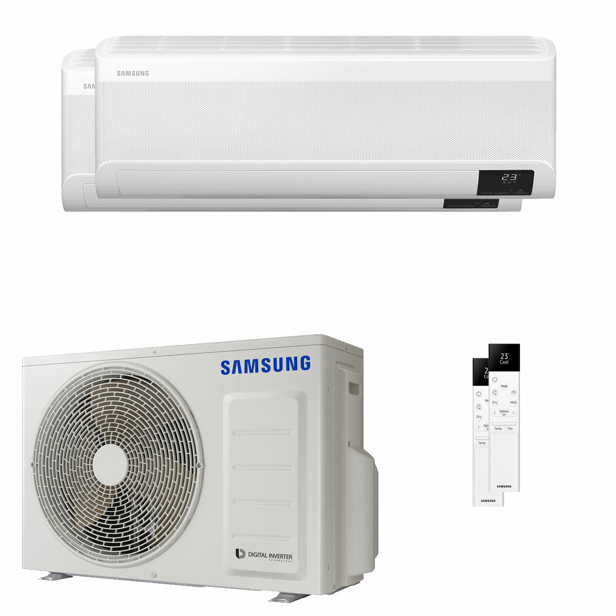 Samsung Windfree Elite 2023 Dual-Split-Klimaanlage 9000+12000 BTU Wechselrichter A+++ WLAN-Außeneinheit 5 kW